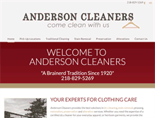 Tablet Screenshot of andersoncleaners.com